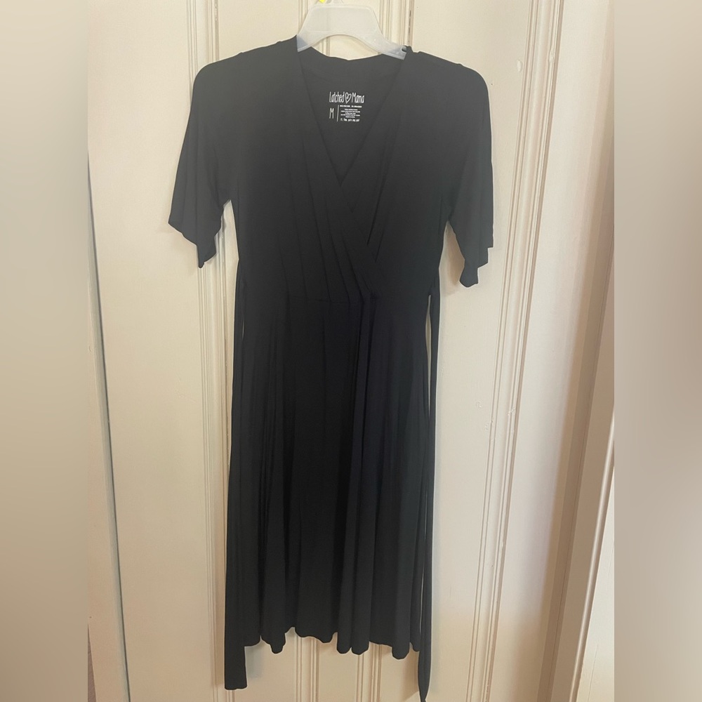 Latched Mama Black Nursing Dress